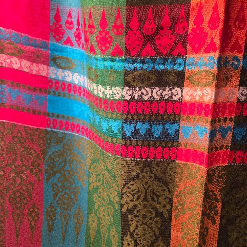 Army green /rainbow cashmere pashmina - Picture 6 of 6